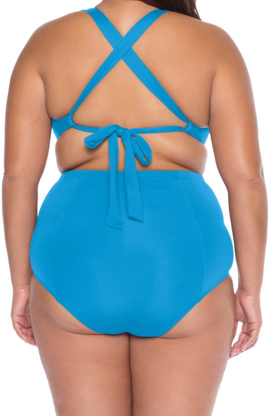 Shop Becca Tab Inset Bikini Top In Adriatic Blue