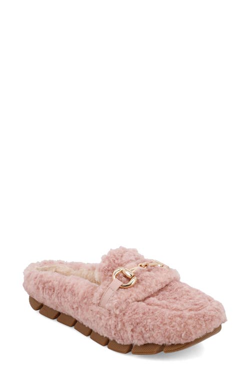 Shop Mia Limited Edition Cocoa Faux Shearling Slipper In Blush