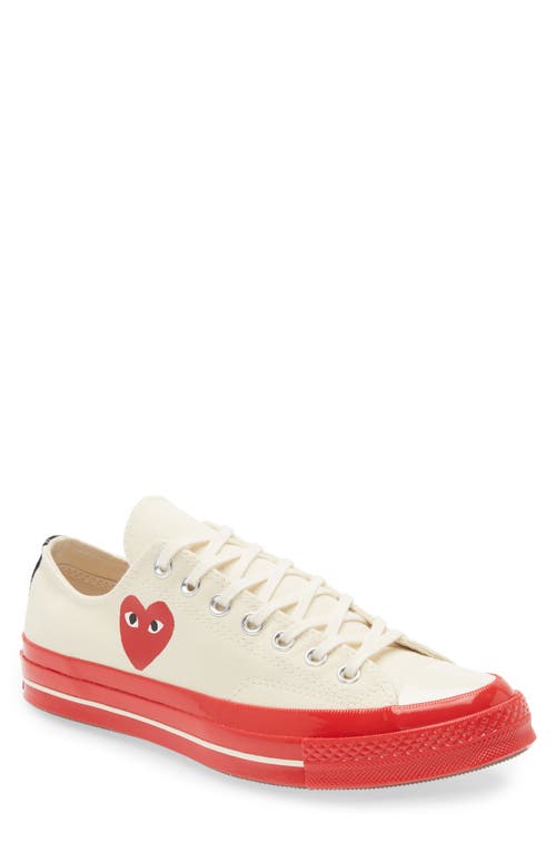 Comme des Garçons PLAY x Converse Chuck Taylor Hidden Heart Red Sole Low Top Sneaker in White at Nordstrom, Size 10 Women's
