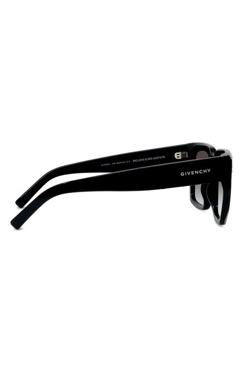 Shop Givenchy Gv Day Square Sunglasses In Shiny Black/gradient Smoke