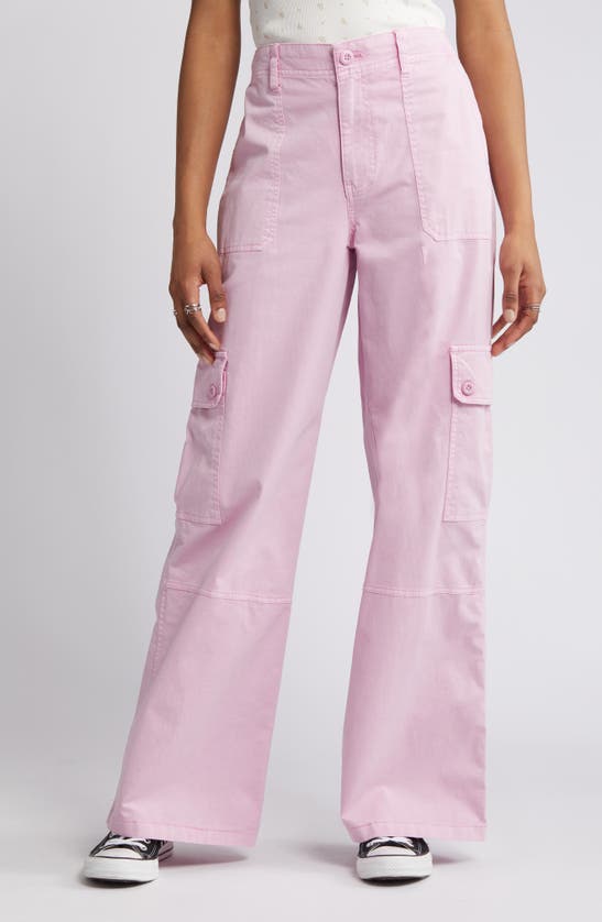 Shop Bp. Twill Wide Leg Cargo Pants In Purple Pastel