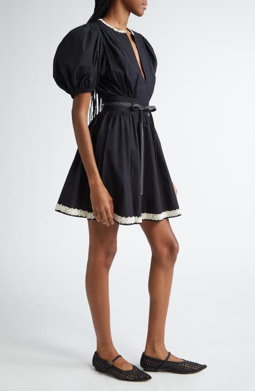 Shop Ulla Johnson Wilda Puff Sleeve Minidress In Raven