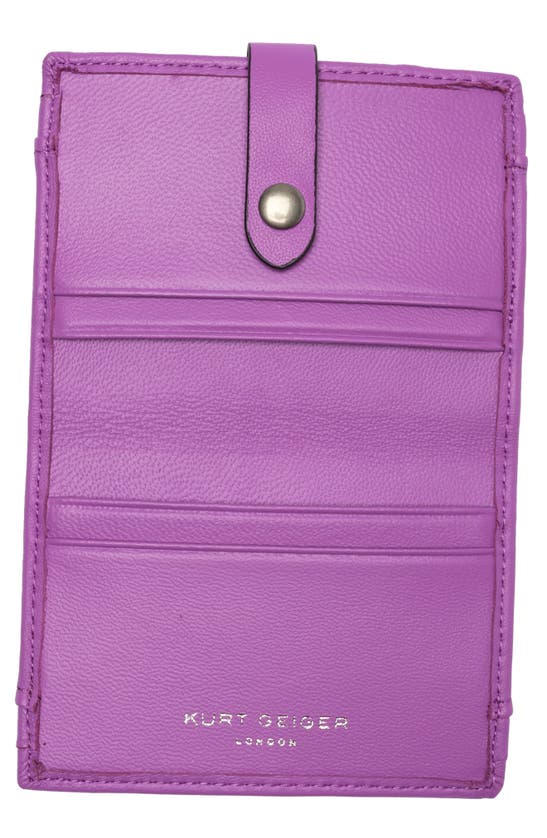 Shop Kurt Geiger Quilted Card Case In Purple Leather