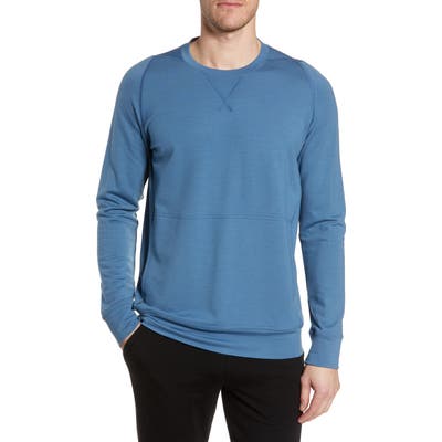 Icebreaker Shifter Merino Wool Blend Crewneck Sweater, Blue