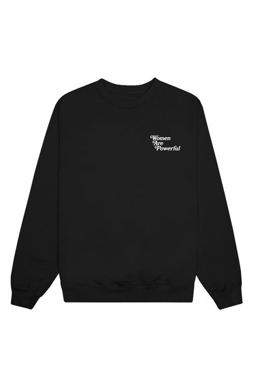 Gender Inclusive Women are Powerful Fleece Graphic Sweatshirt in Black/White
