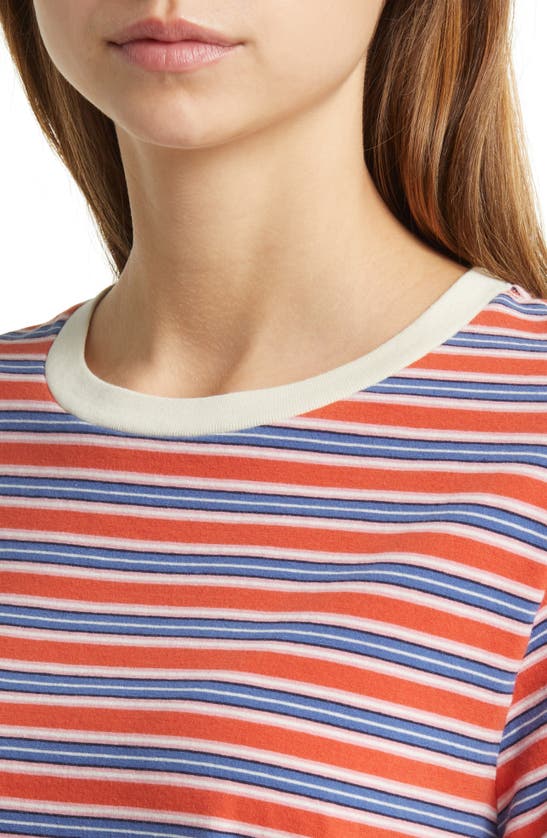 Shop The Great . The Little Stripe Crewneck Cotton T-shirt In Campervan Stripe