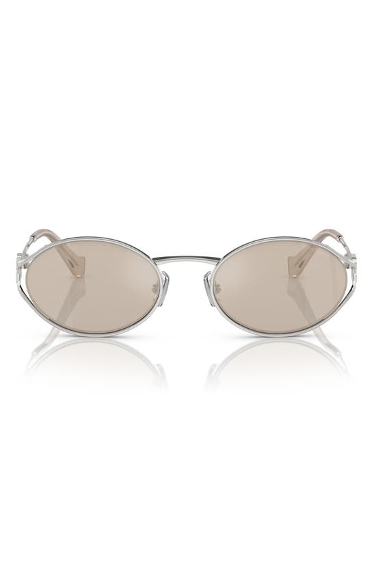 Shop Miu Miu 54mm Oval Sunglasses In Silver