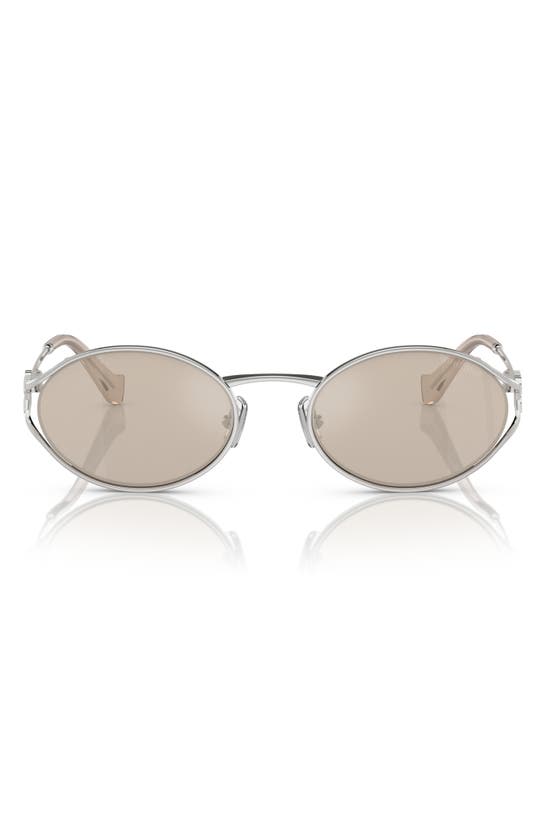 Miu Miu 54mm Oval Sunglasses In Silver