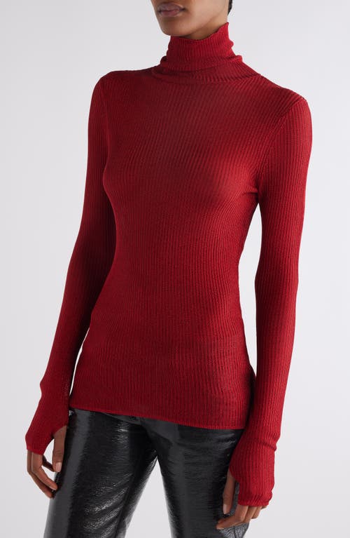 Shop Isabel Marant Jaelis Metallic Rib Turtleneck Sweater In Red