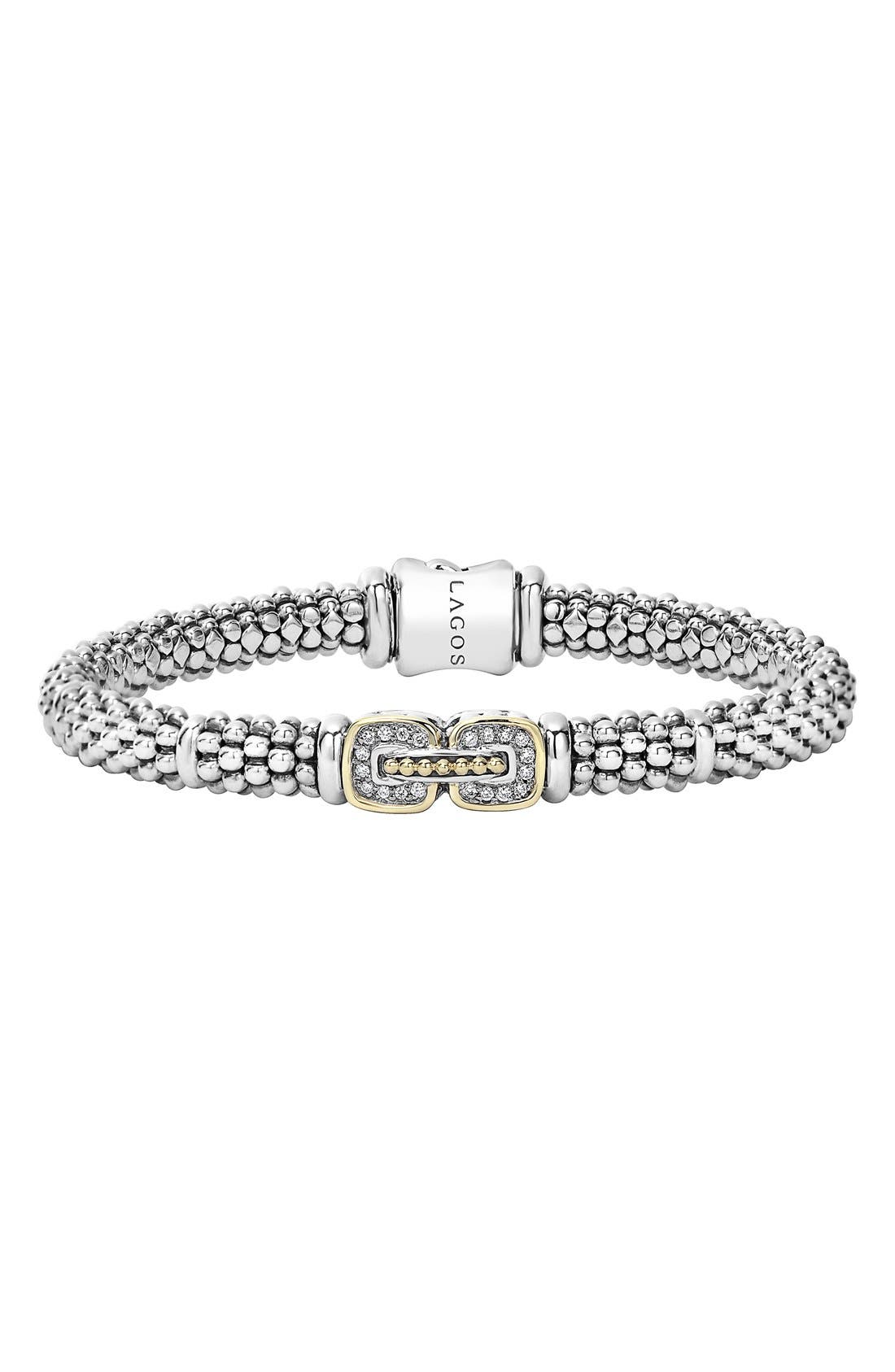 LAGOS 'Cushion' Diamond Caviar Bracelet Nordstrom