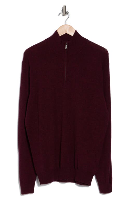 Rodd & Gunn Cashmere Merino Half-zip Sweater In Claret
