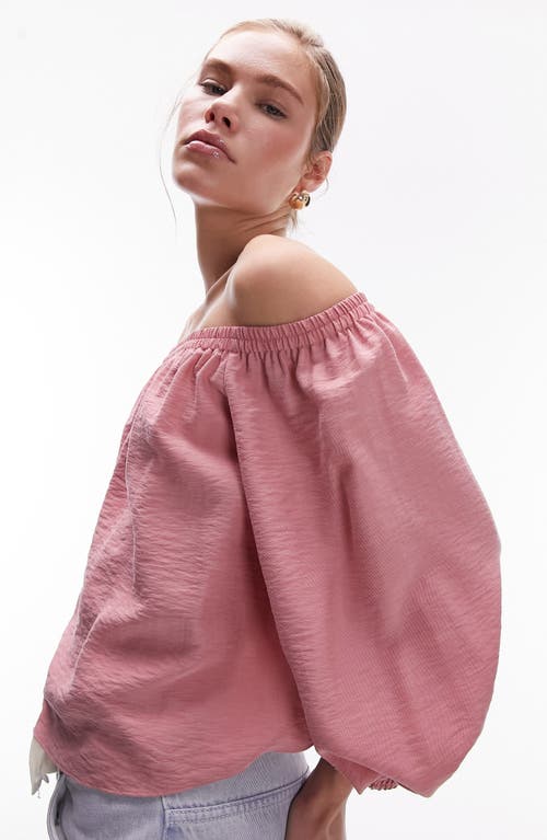 Topshop Off the Shoulder Balloon Sleeve Top at Nordstrom