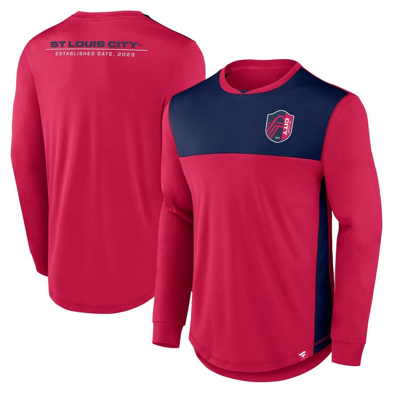 Shop Fanatics Branded Red St. Louis City Sc Mid Goal Long Sleeve T-shirt