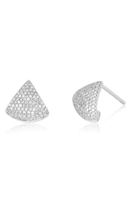 EF Collection Diamond Chevron Stud Earrings in White Gold at Nordstrom