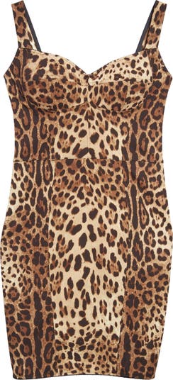 Dolce & Gabbana - Leopard Print Long Sleeve Cady Dress
