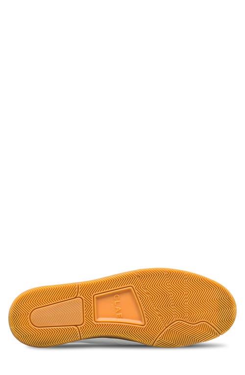 Clae Malone Leather Sneaker In White Leather Light Gum