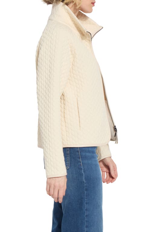 Shop Lyssé Sol Quilted Cable Jacket In Panna Cotta