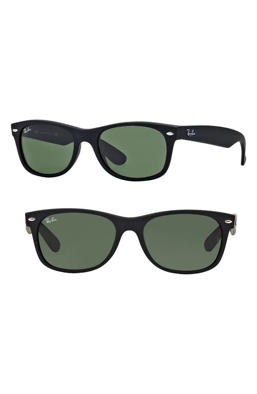 UPC 805289421795 product image for Ray-Ban Small New Wayfarer 52mm Sunglasses in Black Rubber/Crystal Green at Nord | upcitemdb.com