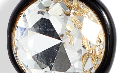 Shop Roxanne Assoulin Bezel Crystal Pendant Necklace In Gold/black/clear Cz