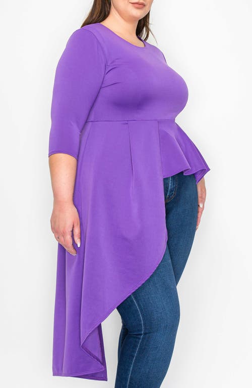 Shop L I V D Sanctuary Asymmetric Peplum Top In Purple