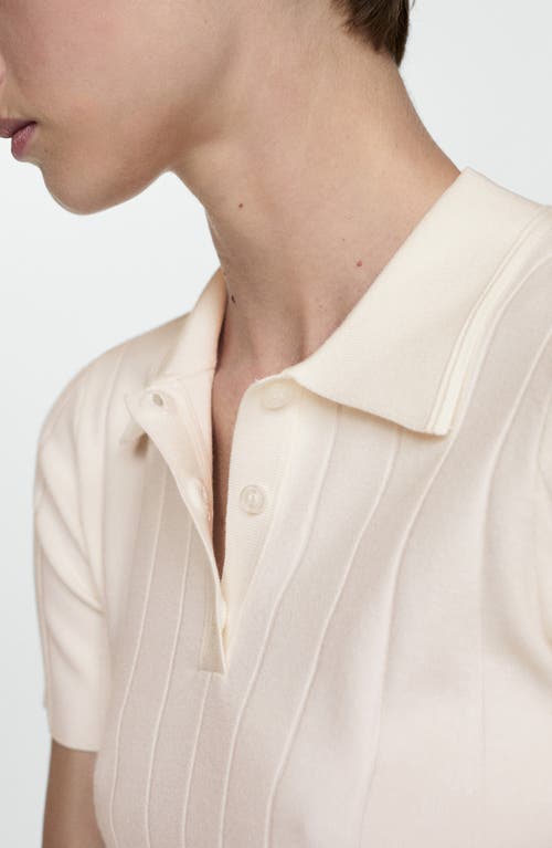Mango Polo In Ecru