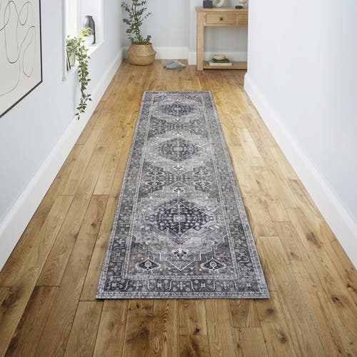 Jonathan Y Alacati Ogee Medallion Machine-washable Area Rug In Dark Gray/light Gray