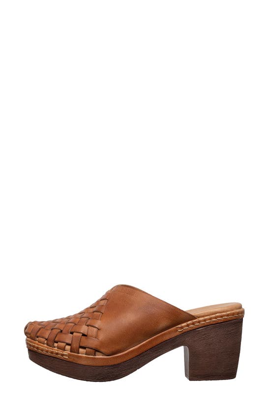 Antelope Senna Woven Clog In Tan Leather