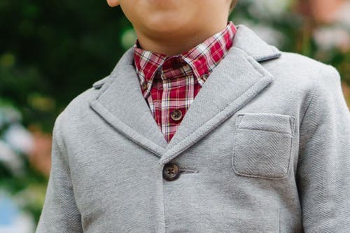 Hope & Henry Baby Boys' Fleece Blazer, Infant In Gray Heather Herringbone
