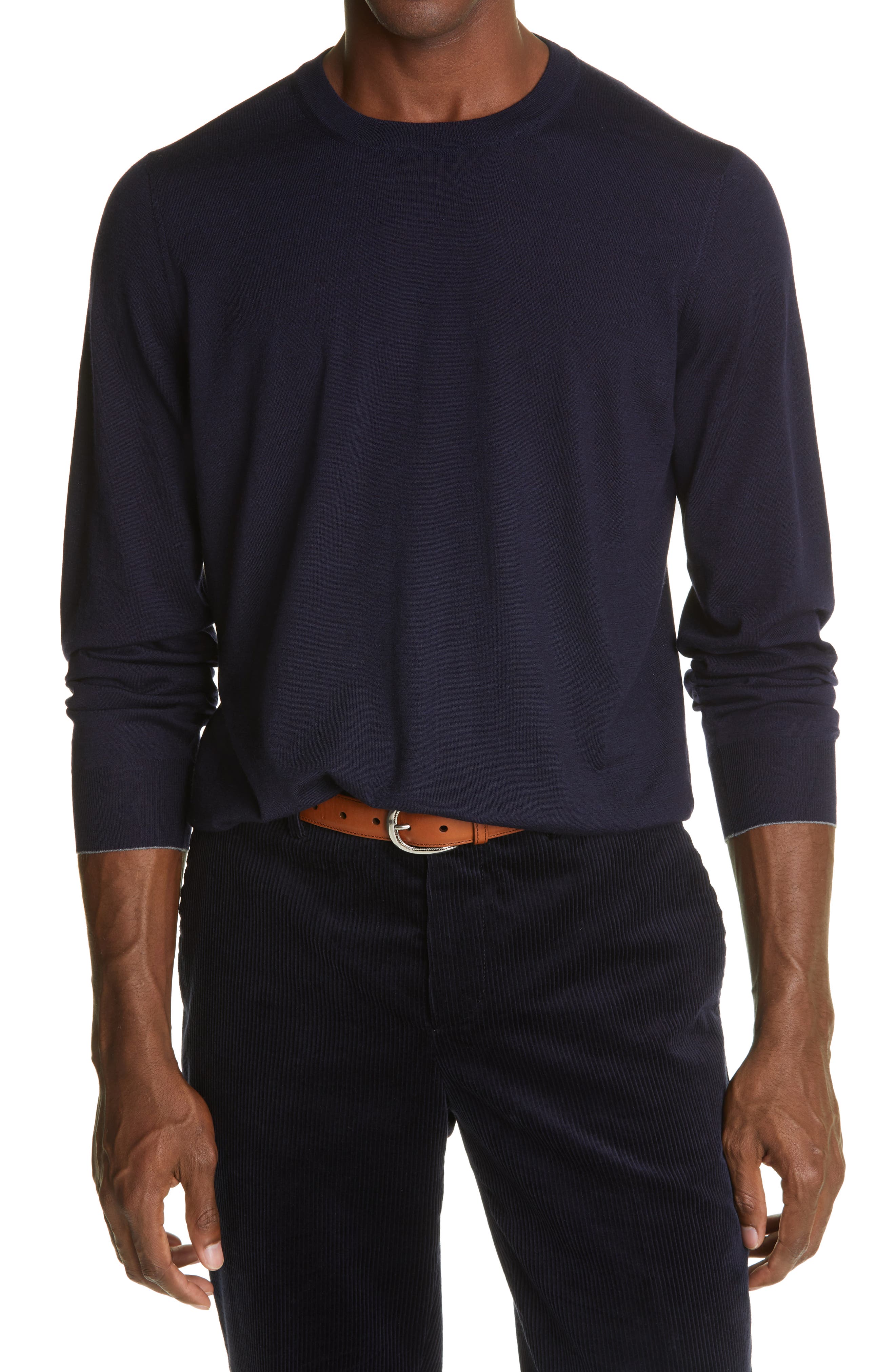 Brunello Cucinelli Men Wool Sweater In Blue