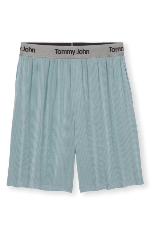 Shop Tommy John Luxe Stripe Pajama Shorts In Slate
