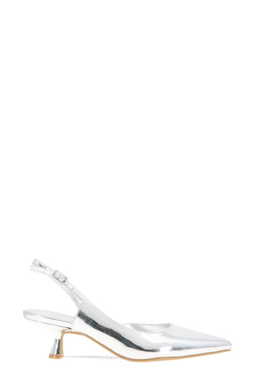 Shop Bcbgeneration Kittie Slingback Kitten Heel Pump In Silver