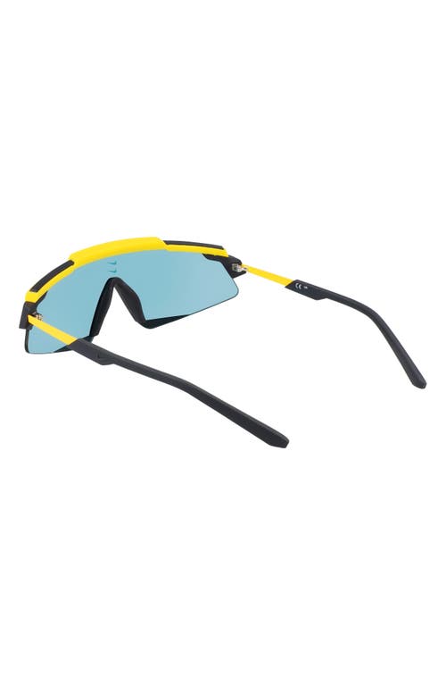 Shop Nike Marquee 66mm Oversize Shield Sunglasses In Laser Orange/teal