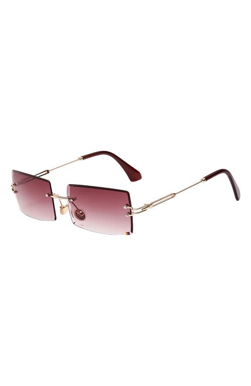 Fifth & Ninth Miami 58mm Rectangle Sunglasses in Gold/Berry