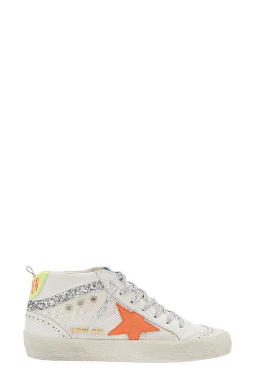 Shop Golden Goose Mid Star Sneaker In White/orange