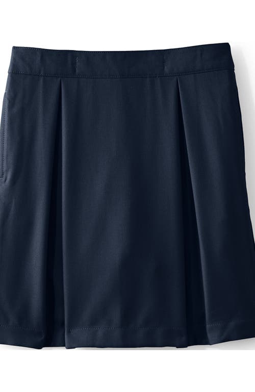 Shop Lands' End School Uniform Girls Solid Pleated Skort Top Of Knee In Classic Navy