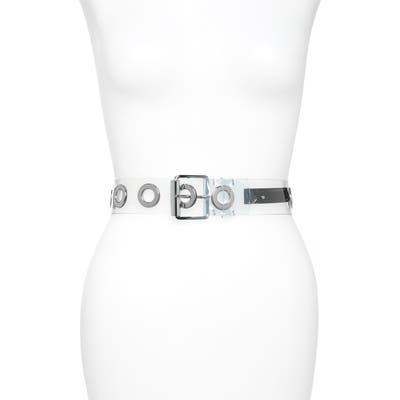 Allsaints Grommet Clear Belt, Clear/shiny Nickel