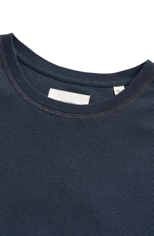 Shop Billy Reid Ribbed Cotton T-shirt In Carbon Blue