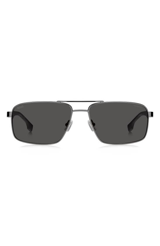 Shop Hugo Boss Boss 59mm Aviator Sunglasses In Dark Ruthenium Black