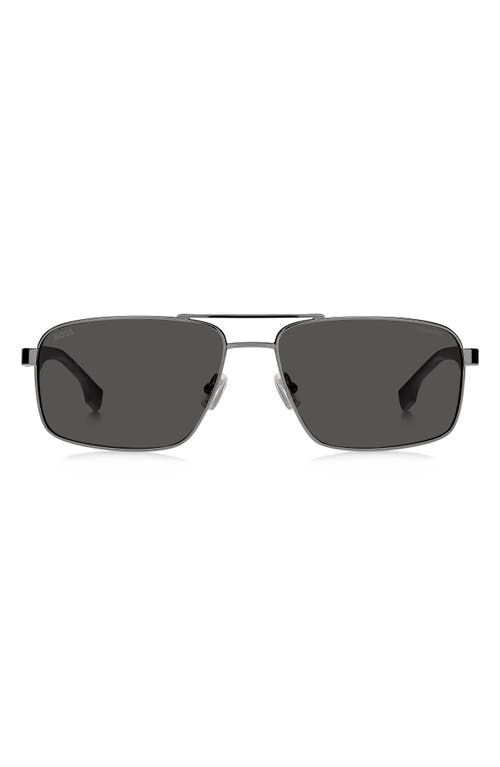 BOSS 59mm Aviator Sunglasses in Dark Ruthenium Black at Nordstrom