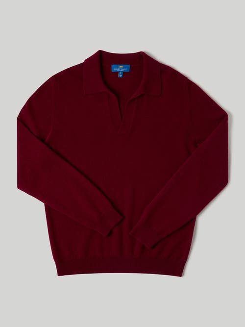 Robert Talbott Parsons Johnny Collar Sweater In Brick