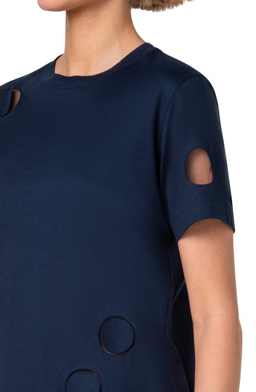 Akris Punto Dot Cutout Cotton T-shirt In Ink