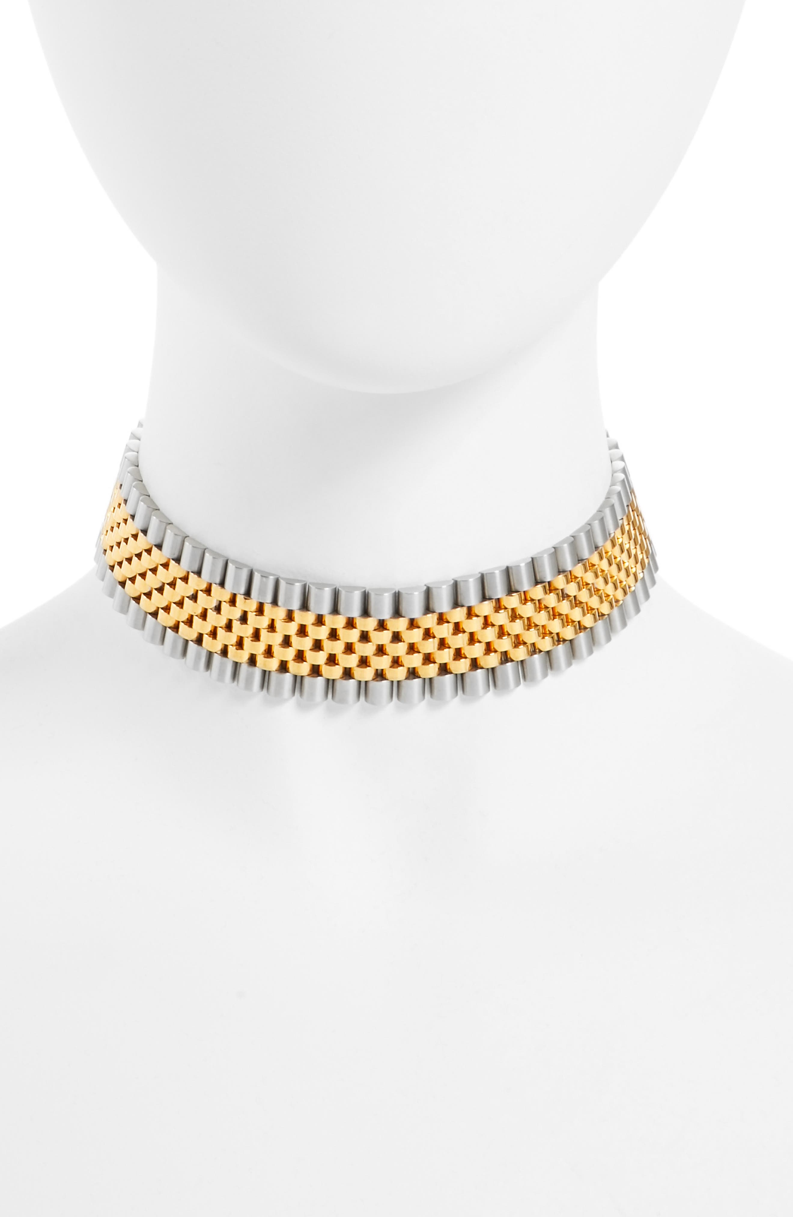 strap choker necklace
