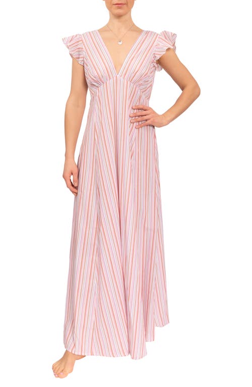 Everyday Ritual Heidi Nightgown Verona Pink Stripe at Nordstrom,