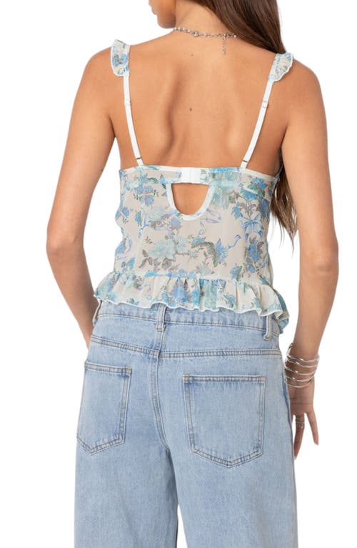 Edikted Floral Cascade Ruffle Camisole In Mix