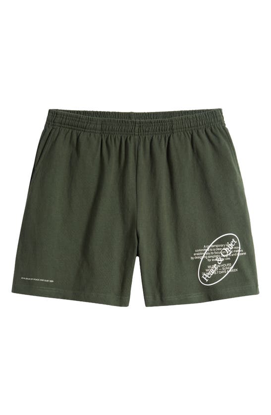 Shop Museum Of Peace And Quiet Museum Hours Cotton Sweat Shorts In Forest
