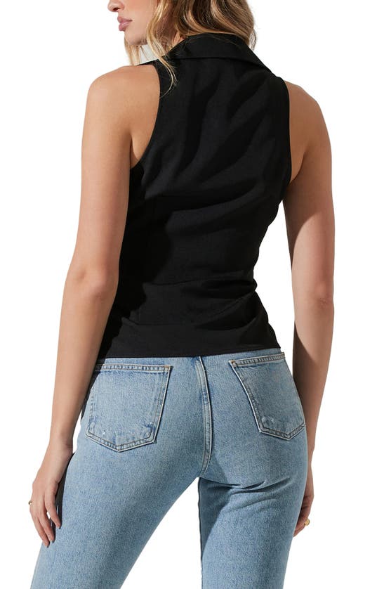 Shop Astr The Label Twist Front Sleeveless Top In Black