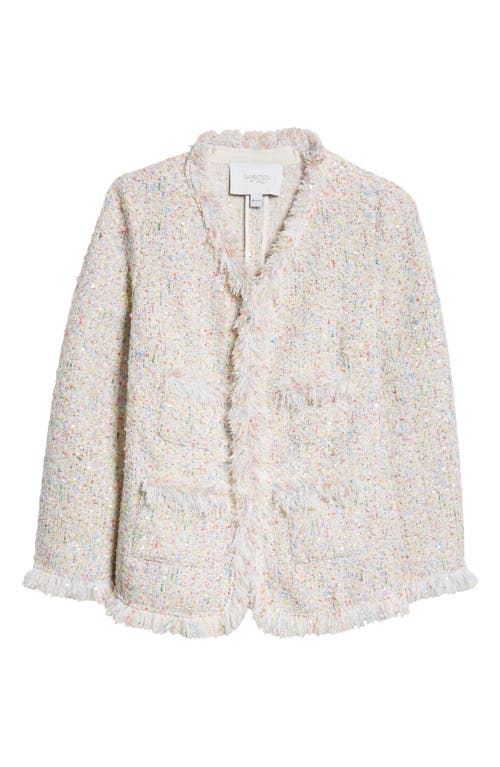 Shop Giambattista Valli Bouclé Blazer In Cream Multicolor