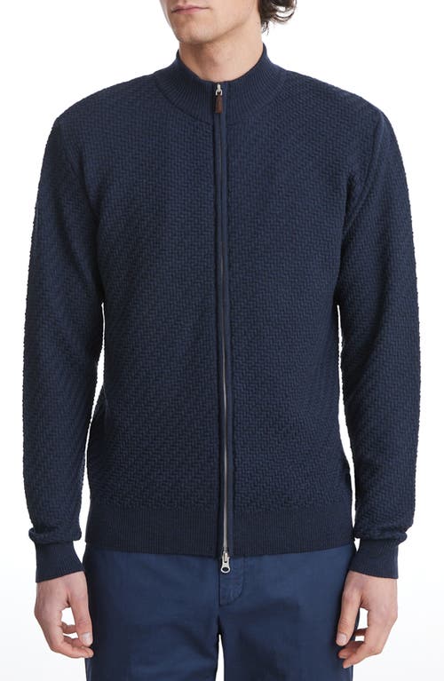 EMANUEL BERG EMANUEL BERG LIGHT GAUGE MERINO WOOL ZIP CARDIGAN 