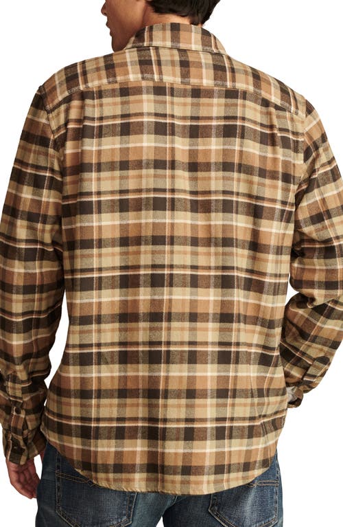 Shop Lucky Brand Plaid Cloud Soft Flannel Button-up Shirt In Brown Multi