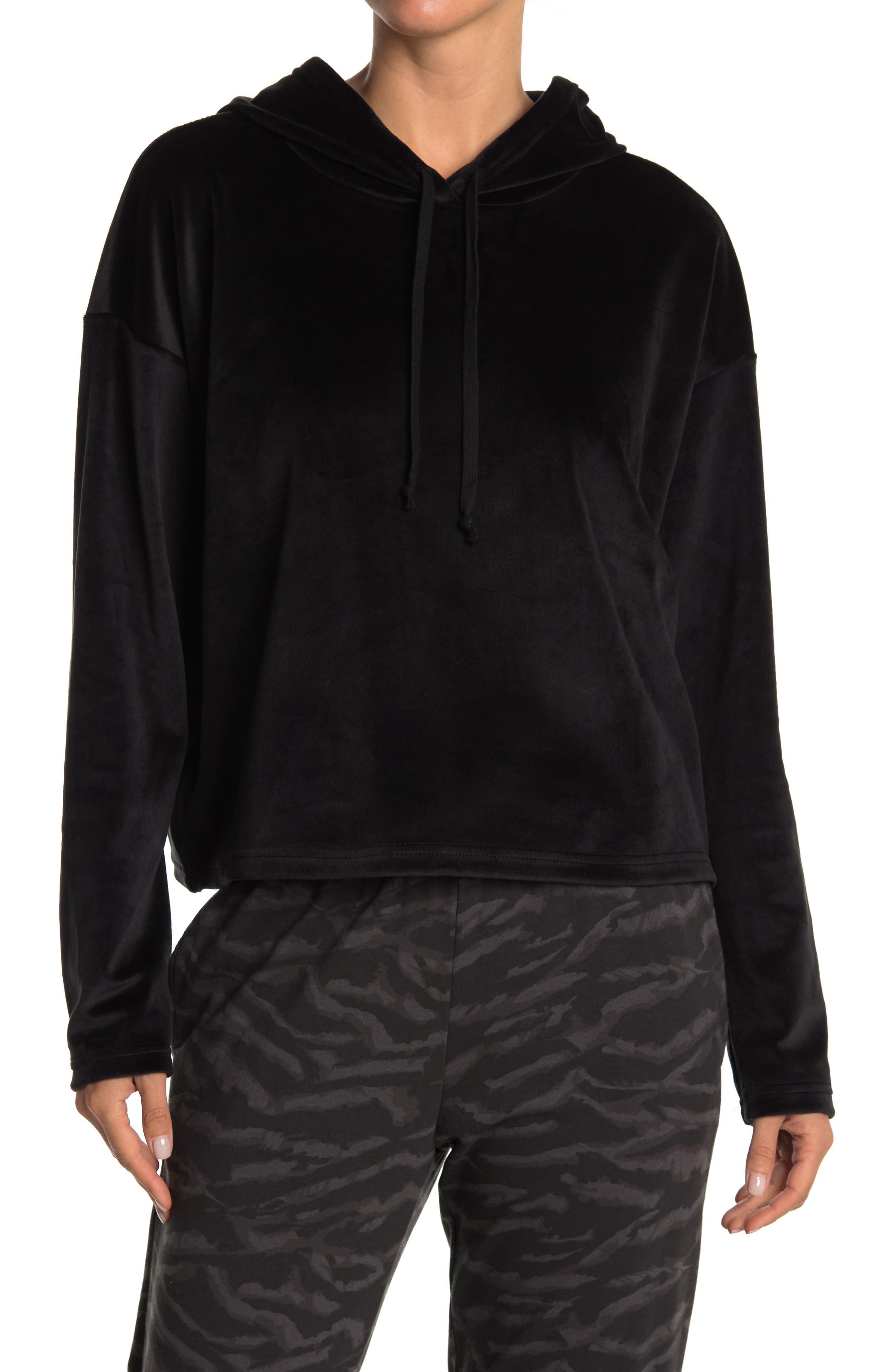 Z by Zella Velour Pullover Crop Hoodie 